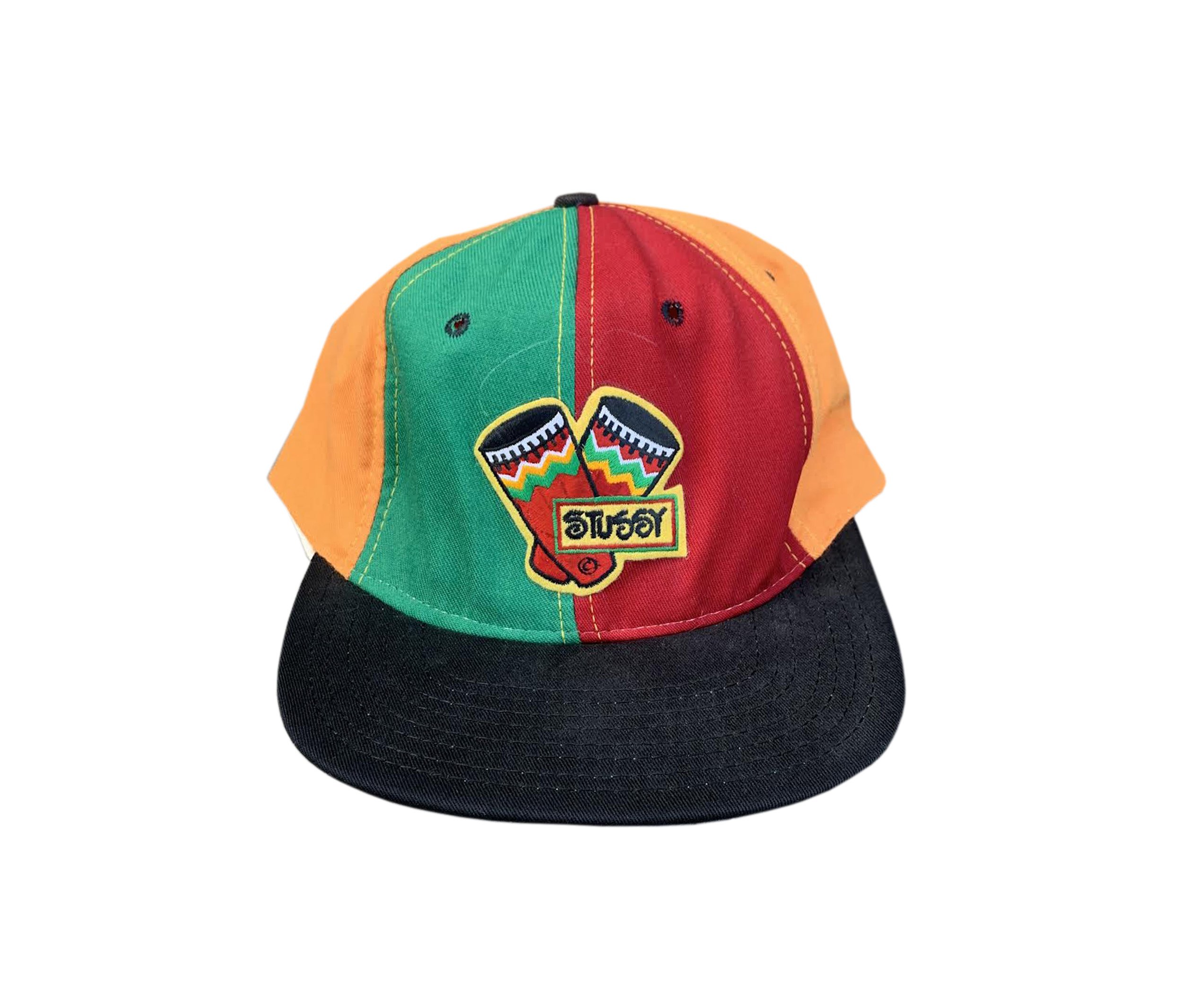 Vintage Stussy African Drum Pinwheel Snapback — Roots